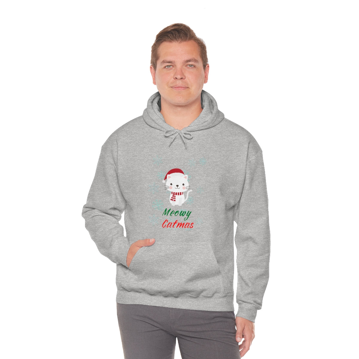 Meowy Catmas Unisex Heavy Blend™ Hooded Sweatshirt