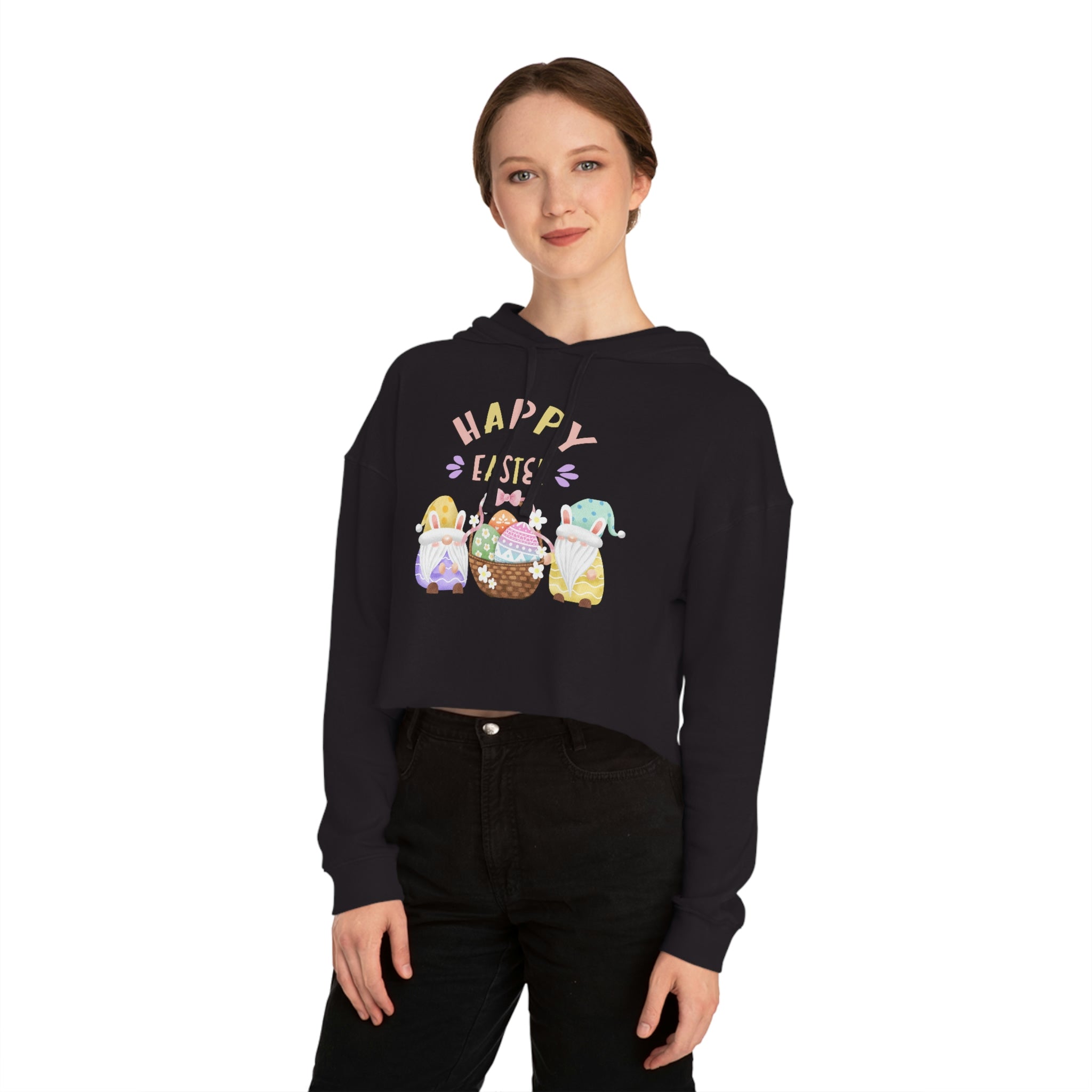 Happy Easter Women’s Cropped Hooded Sweatshirt