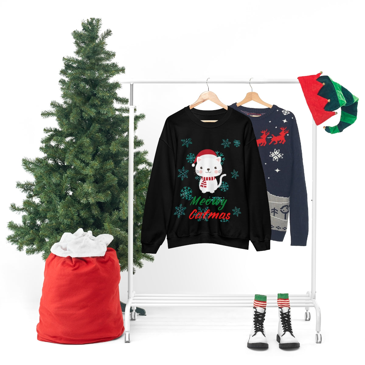 Meowy Catmas Unisex Heavy Blend™ Crewneck Sweatshirt