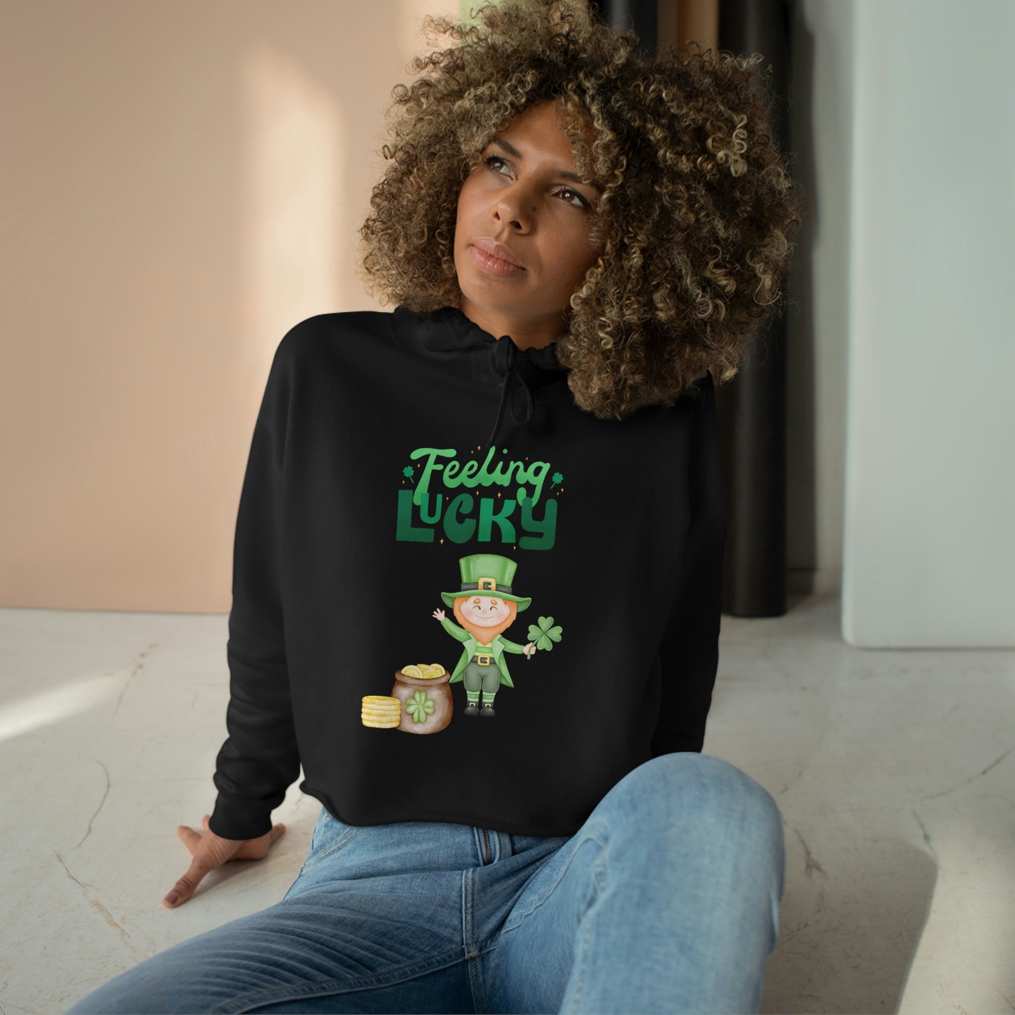 Feeling Lucky Crop Hoodie