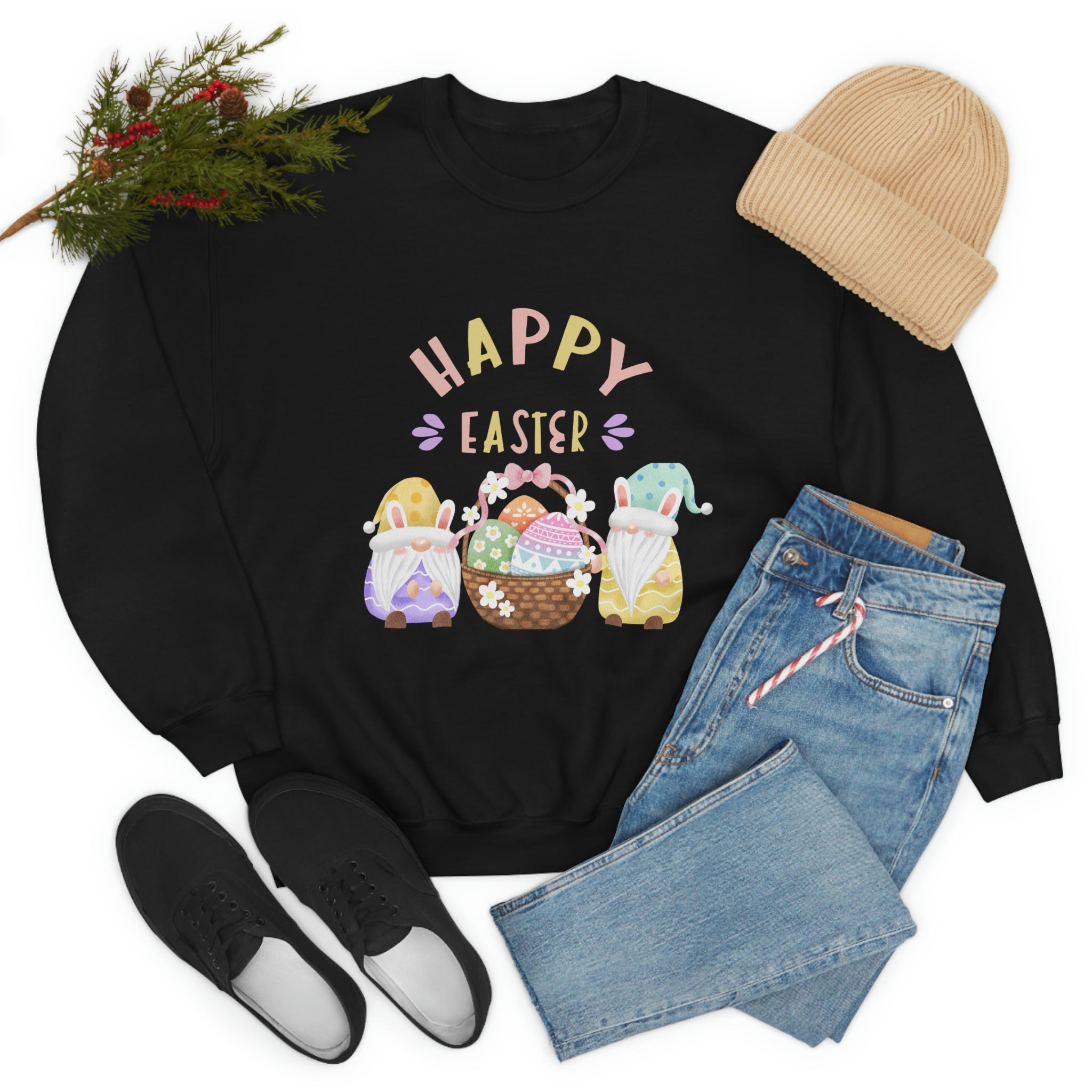 Happy Easter Gnome Unisex Heavy Blend™ Crewneck Sweatshirt