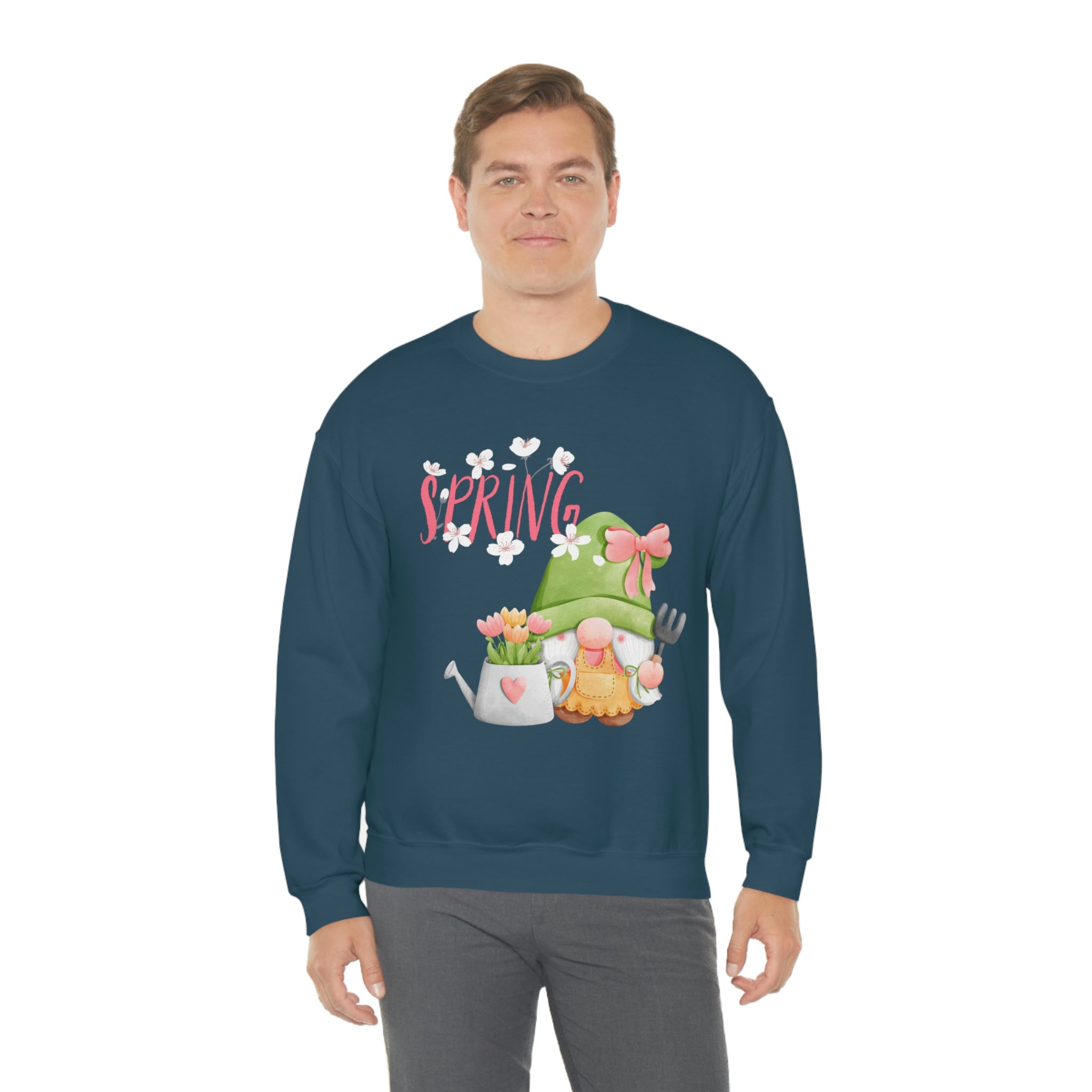 Gnome Happy Spring Unisex Heavy Blend™ Crewneck Sweatshirt