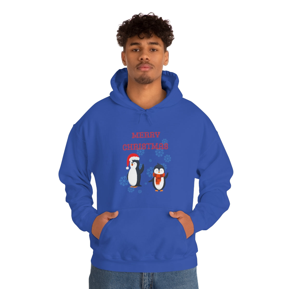 Penguins Merry Christmas Unisex Heavy Blend™ Hooded Sweatshirt