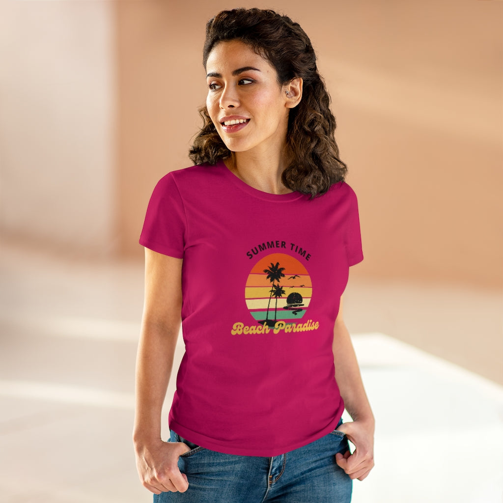 Beach Paradise Women's Midweight Cotton Tee