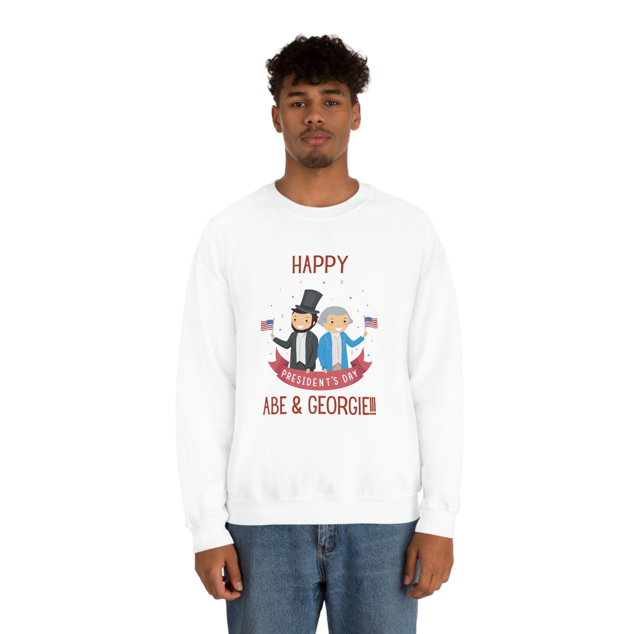 Happy President's Day Abe & Georgie!!! Unisex Heavy Blend™ Crewneck Sweatshirt