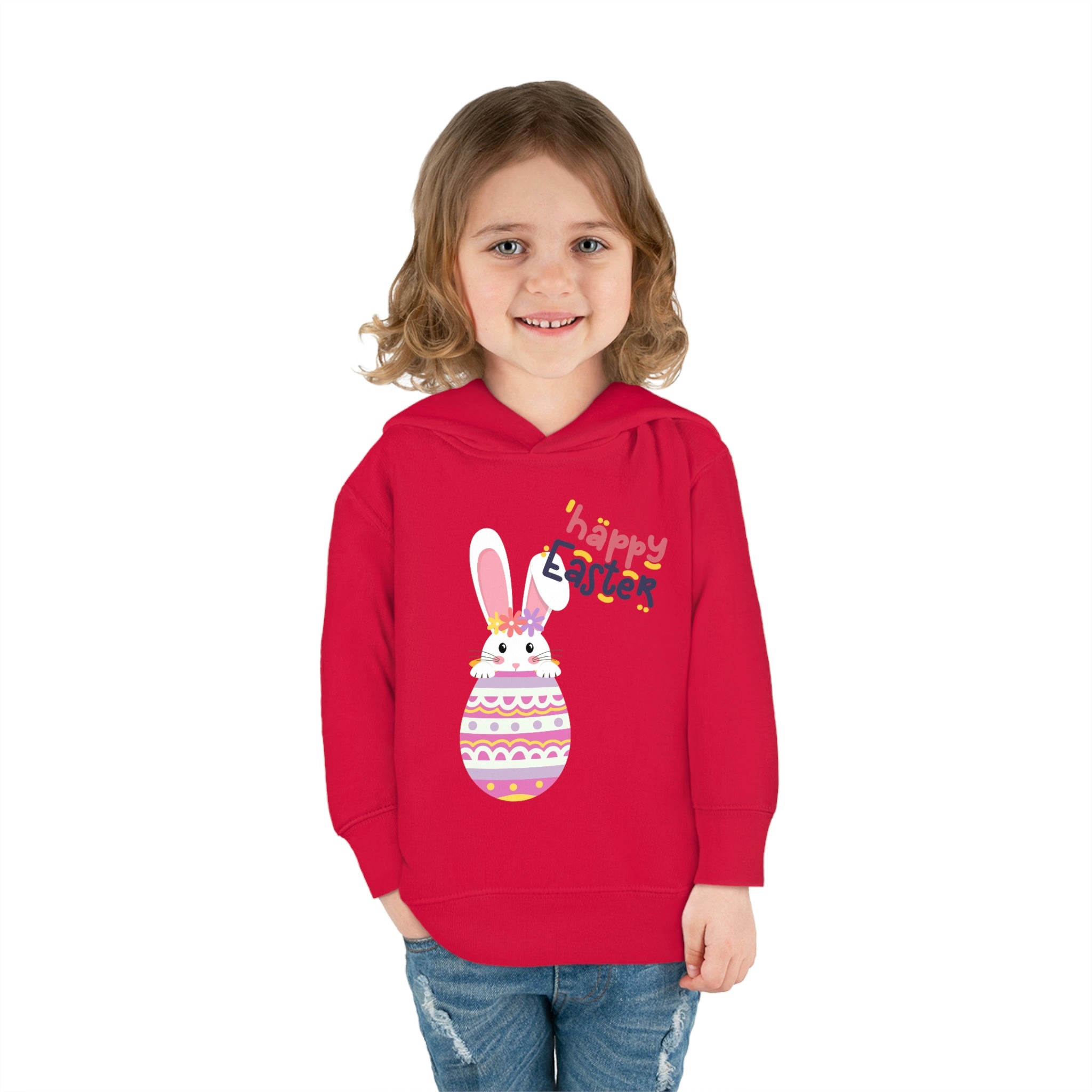 Happy Easter Day Bunny Toddler Pullover Fleece Hoodie