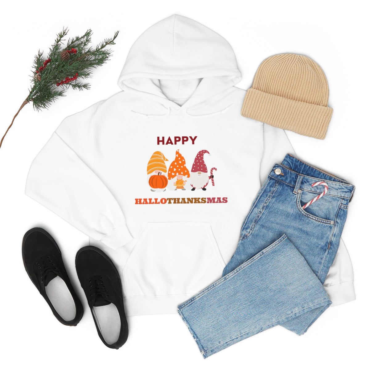 Happy Hallothanksmas Unisex Heavy Blend™ Hooded Sweatshirt