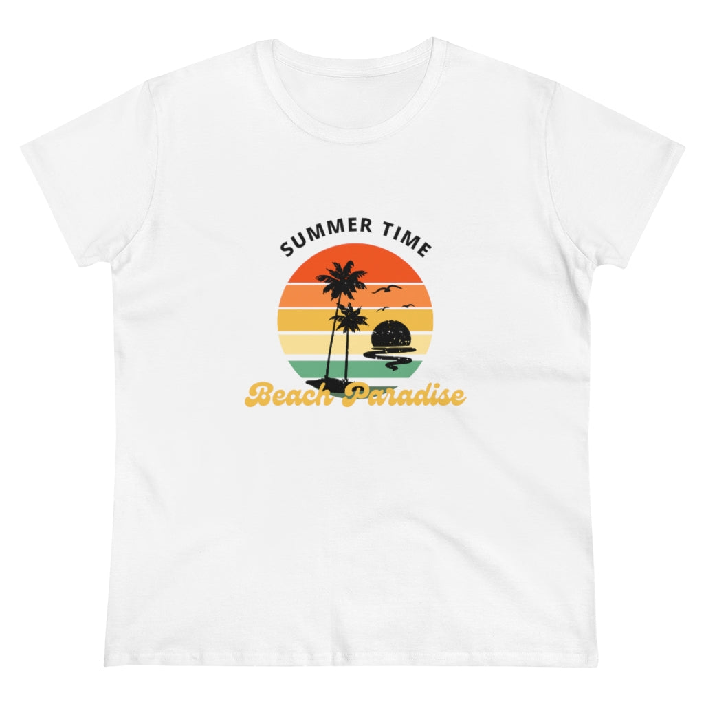 Beach Paradise Women's Midweight Cotton Tee