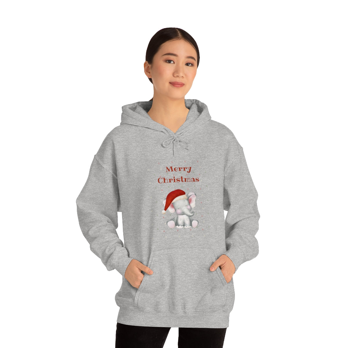 Cute Christmas Elephant Unisex Heavy Blend™ Hooded Sweatshirt