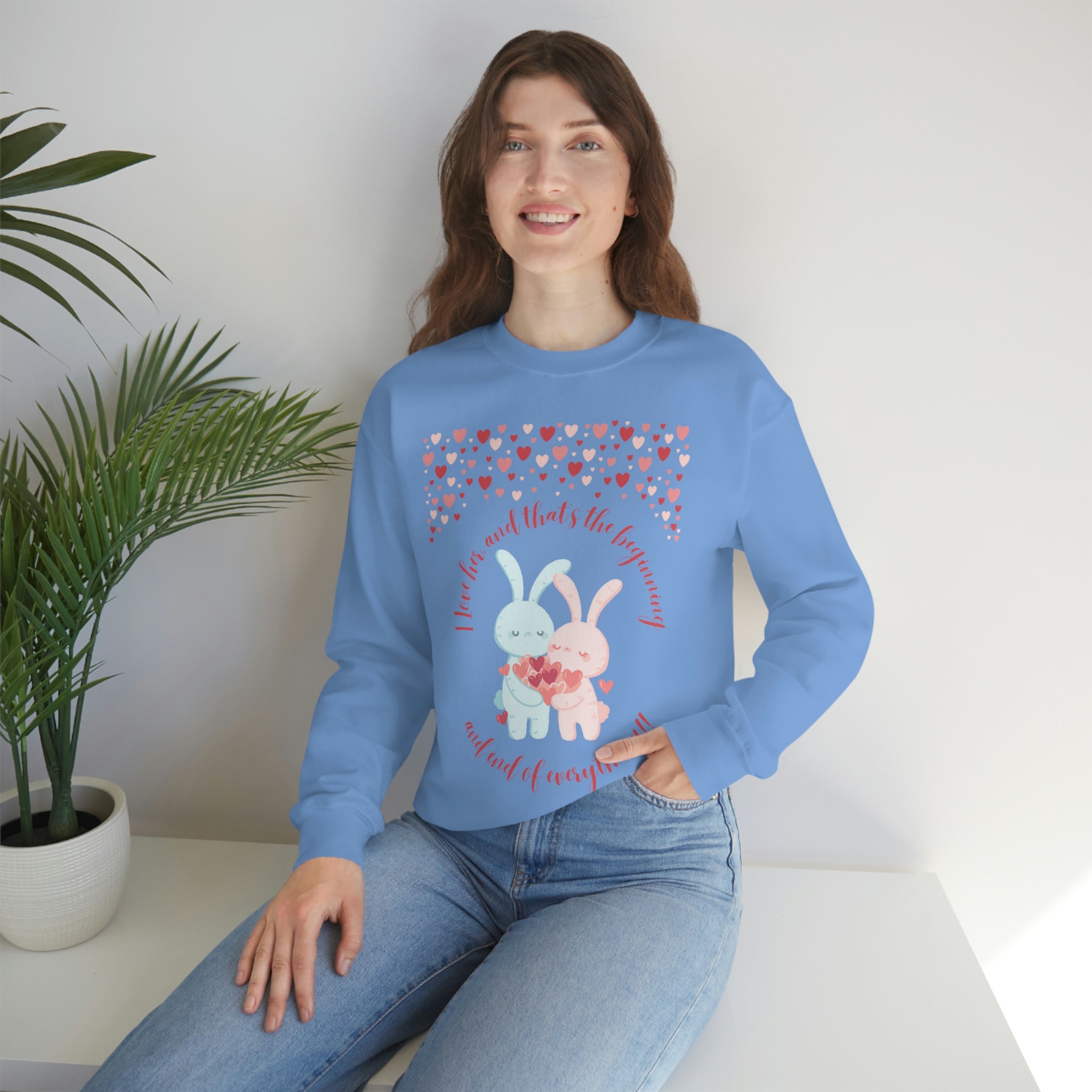 The I Love Her U & Me Unisex Heavy Blend™ Crewneck Sweatshirt