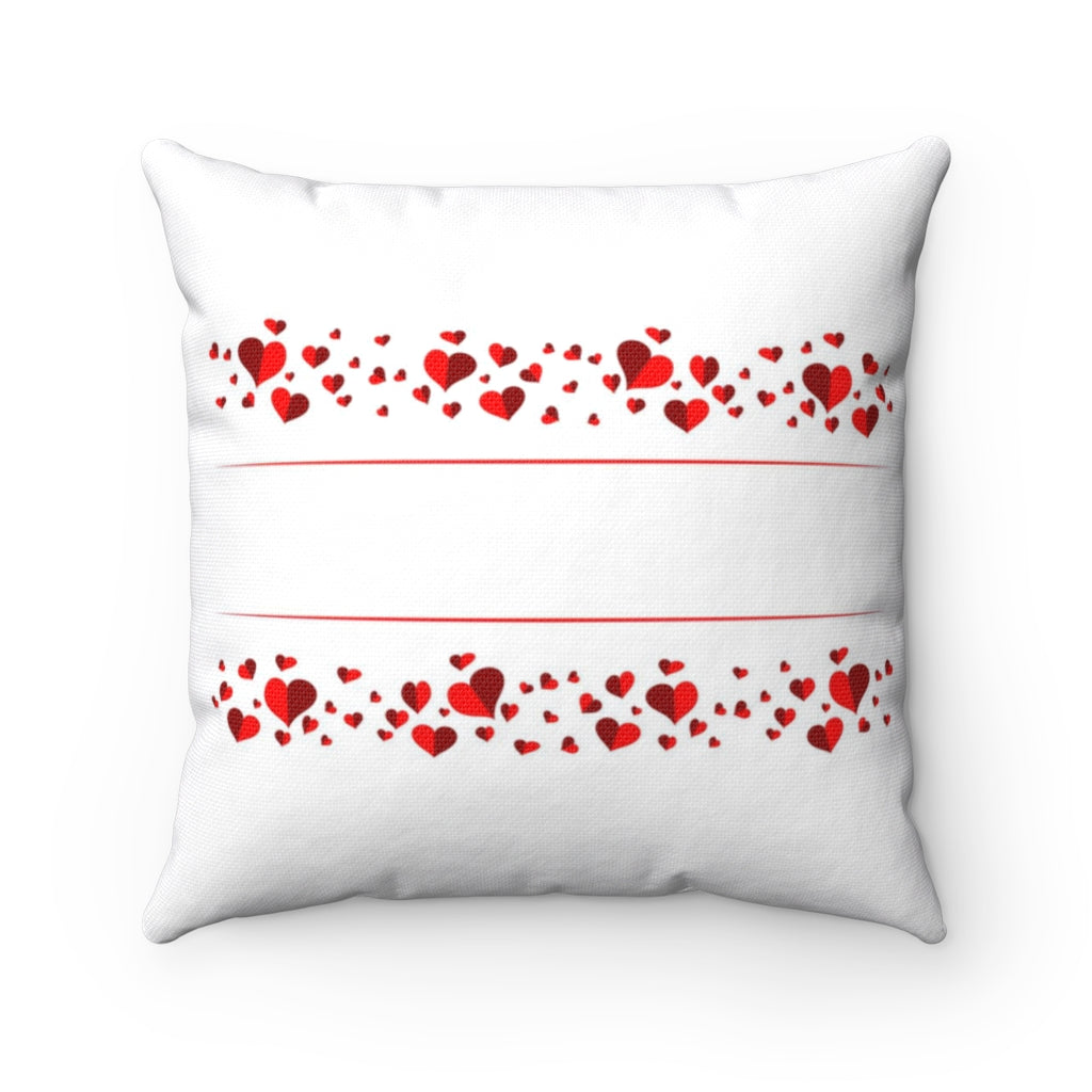 Little Hearts Spun Polyester Square Pillow