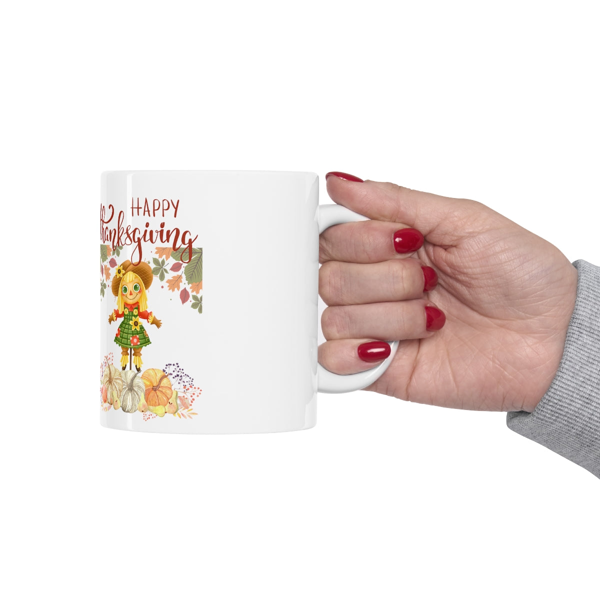 Scarecrow Happy Thanksgiving Ceramic Mug 11oz