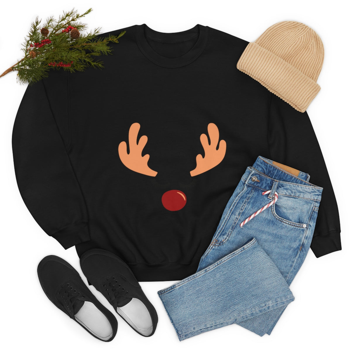 Reindeer Christmas Unisex Heavy Blend™ Crewneck Sweatshirt