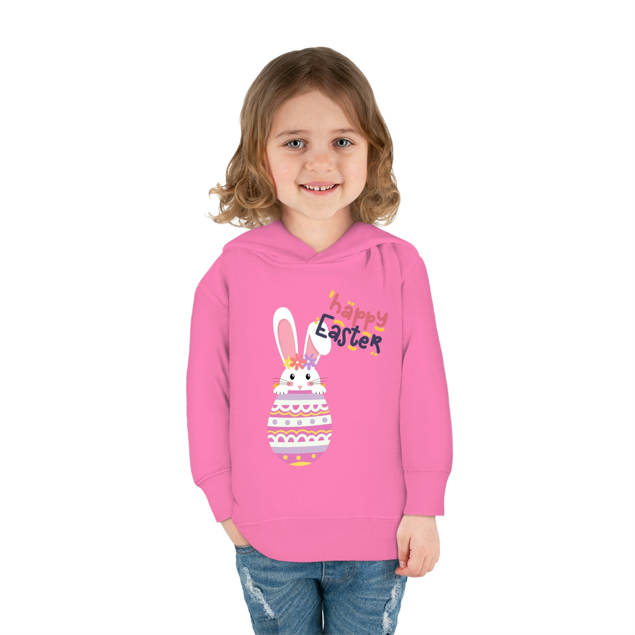 Happy Easter Day Bunny Toddler Pullover Fleece Hoodie