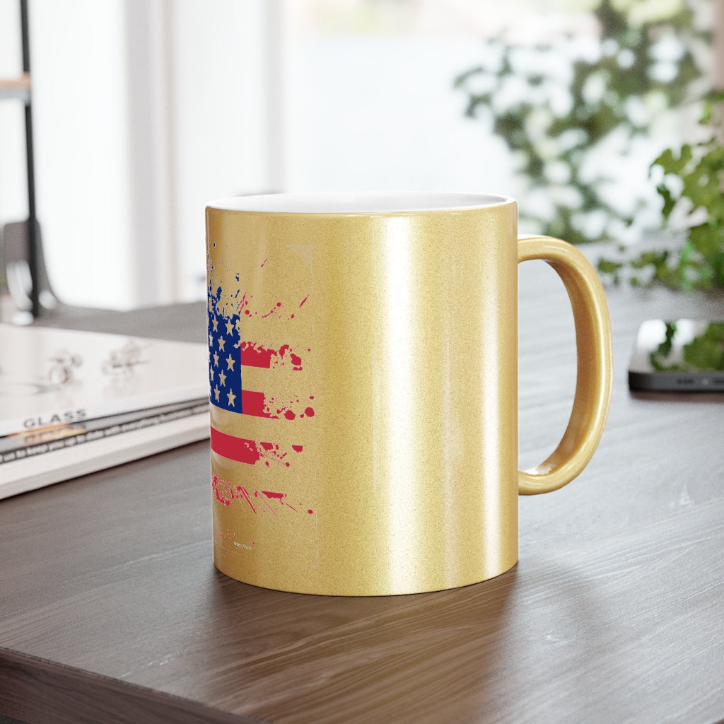 Old Glory Metallic Mug (Silver / Gold)