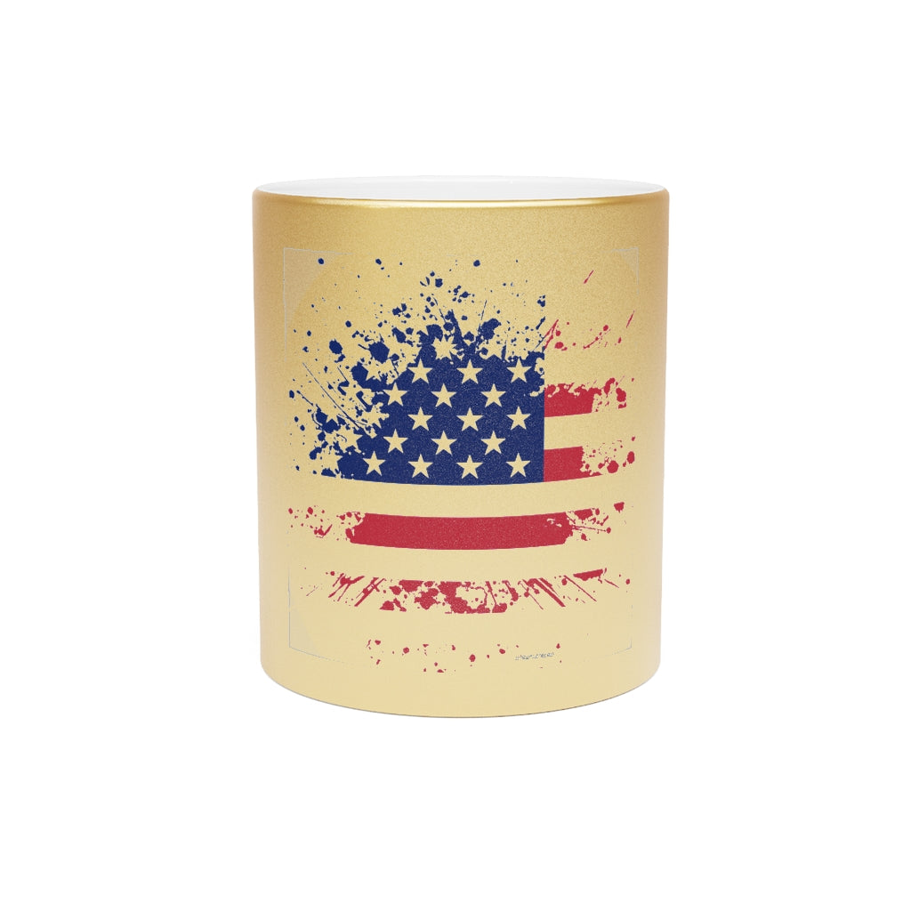 Old Glory Metallic Mug (Silver / Gold)