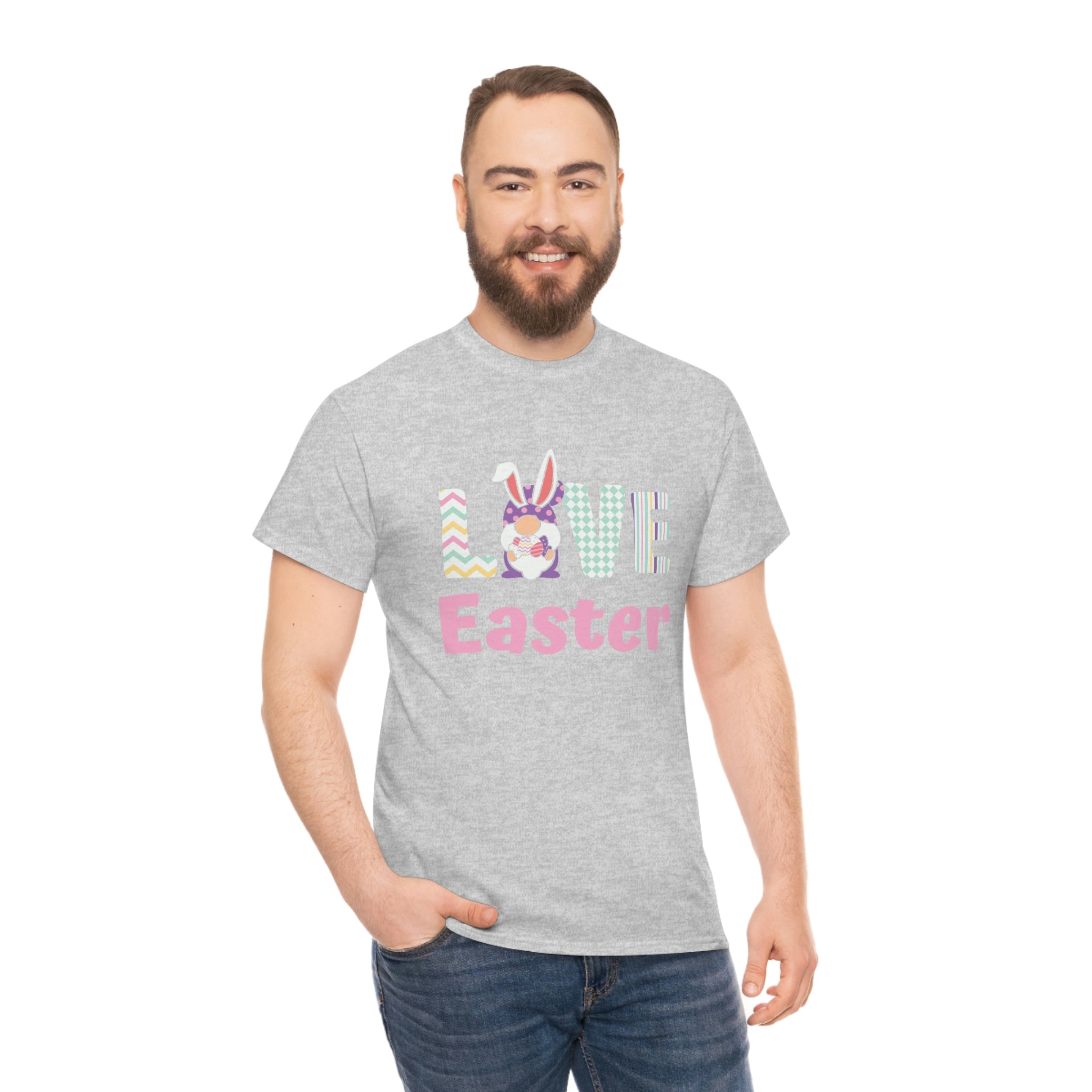 Gnome Love Easter Unisex Heavy Cotton Tee