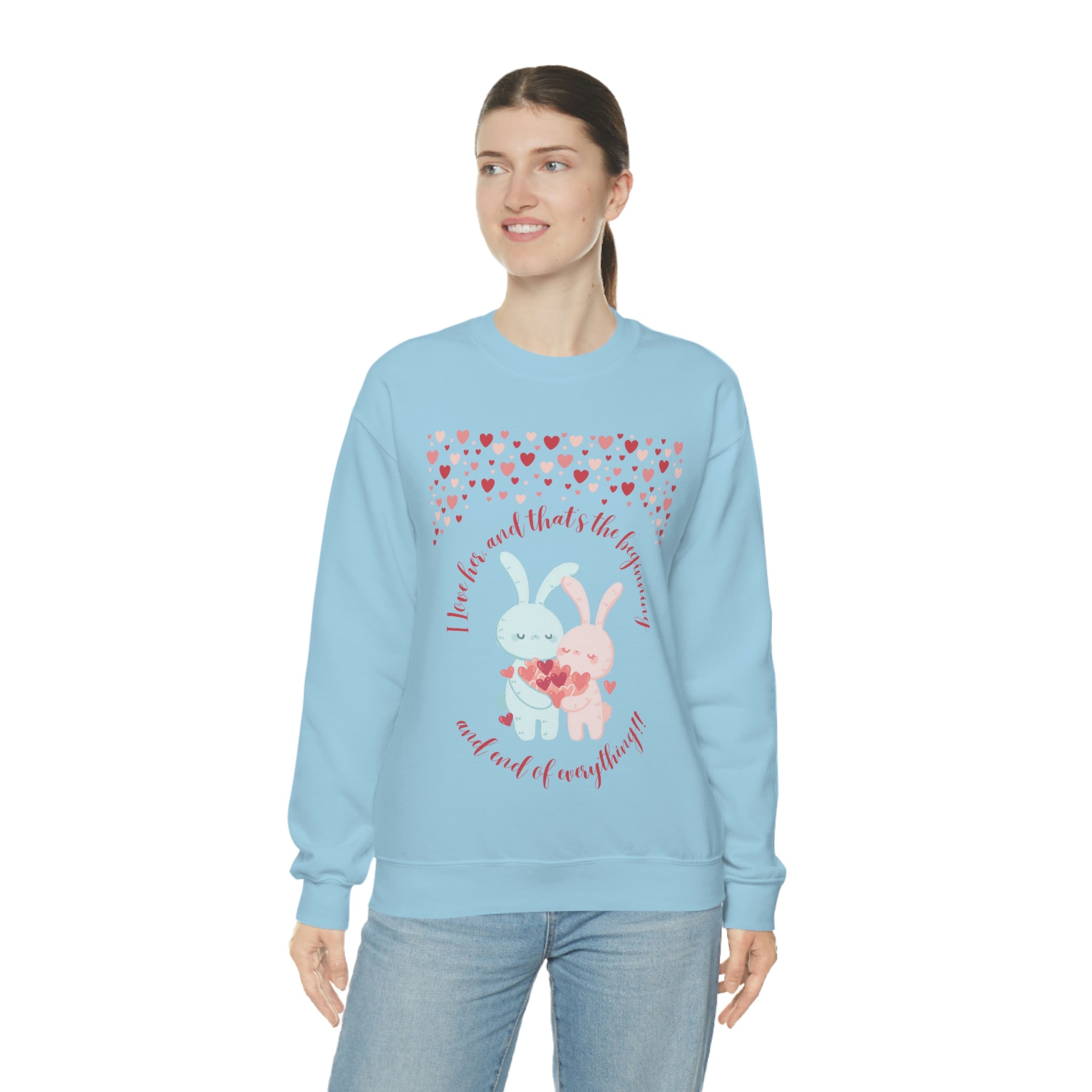 The I Love Her U & Me Unisex Heavy Blend™ Crewneck Sweatshirt