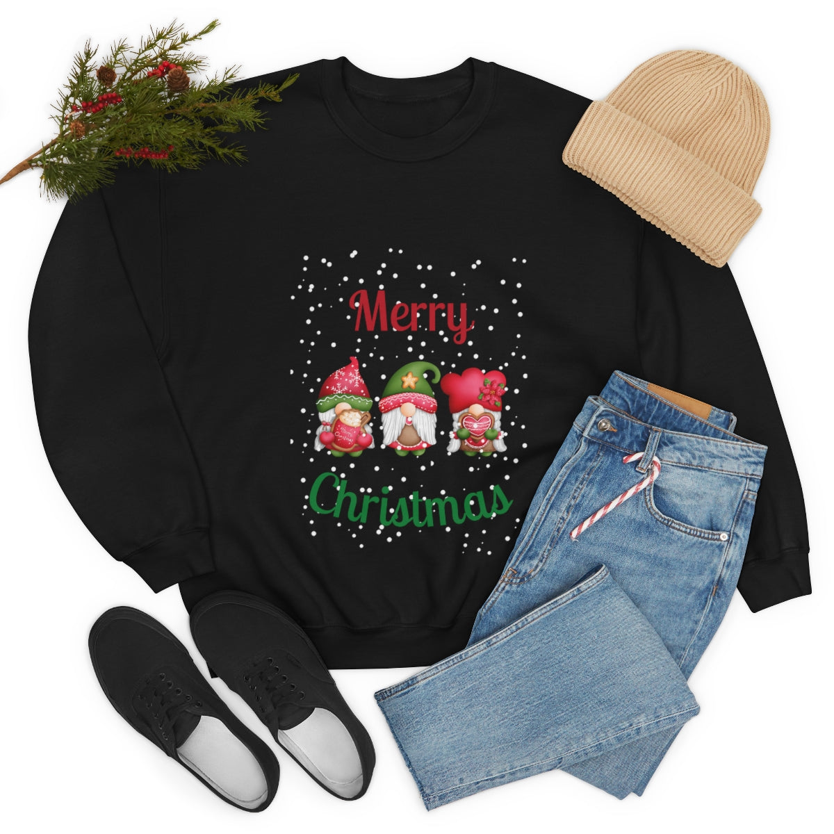 Three Gnomes Merry Christmas Unisex Heavy Blend™ Crewneck Sweatshirt