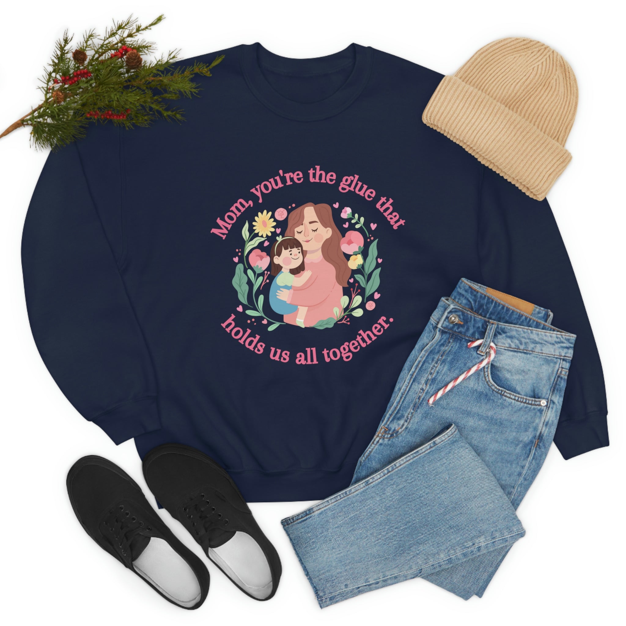 Mom You're The Glue Unisex Heavy Blend™ Crewneck Sweatshirt