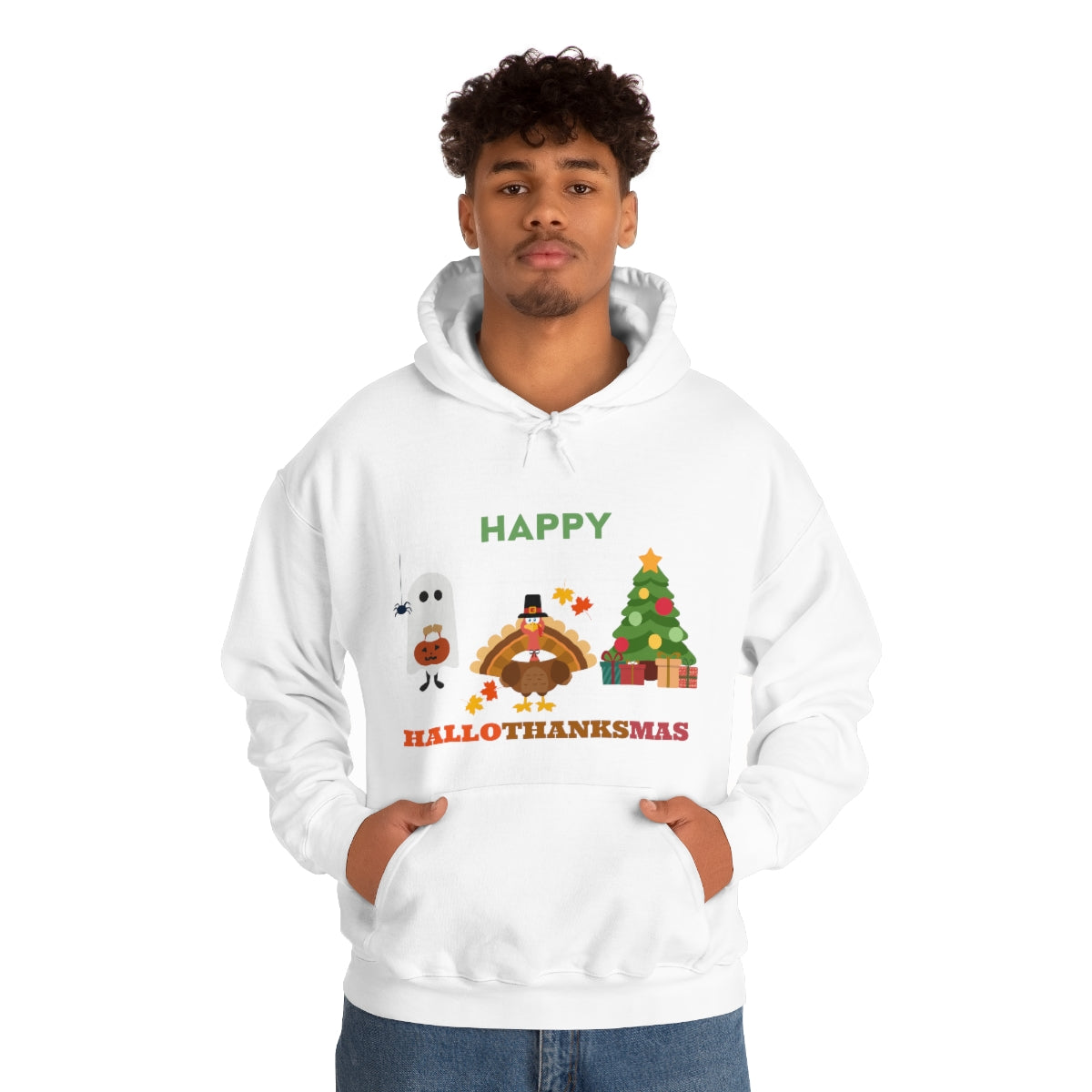 Happy Hallothanksmas Unisex Heavy Blend™ Hooded Sweatshirt