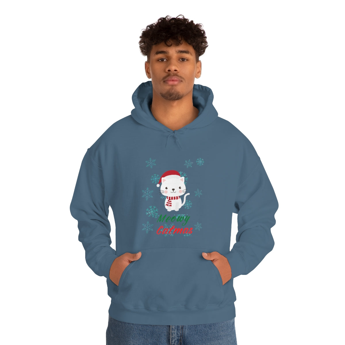 Meowy Catmas Unisex Heavy Blend™ Hooded Sweatshirt