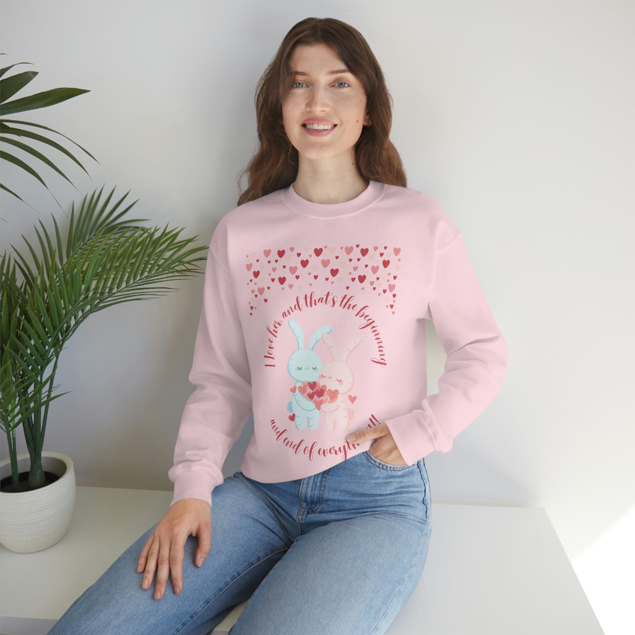 The I Love Her U & Me Unisex Heavy Blend™ Crewneck Sweatshirt