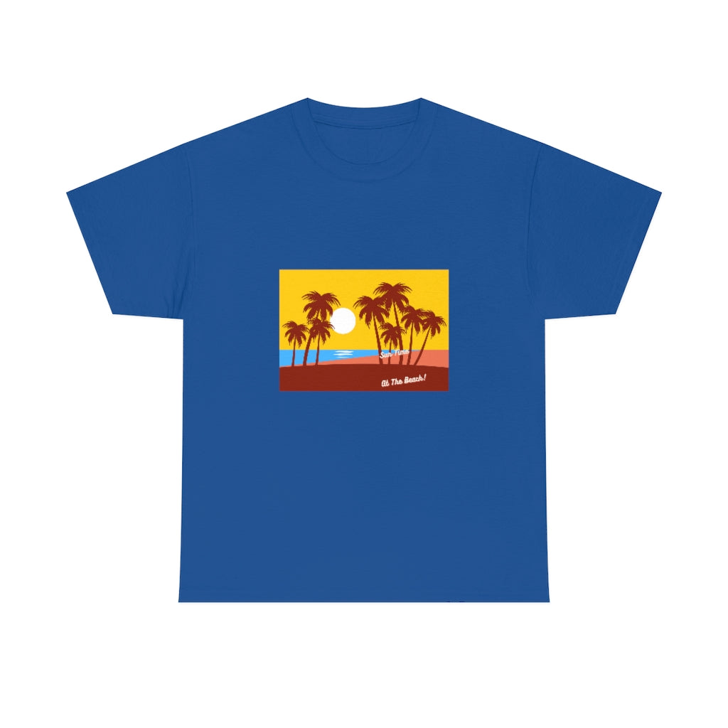 Sun Time At The Beach Unisex Heavy Cotton Tee