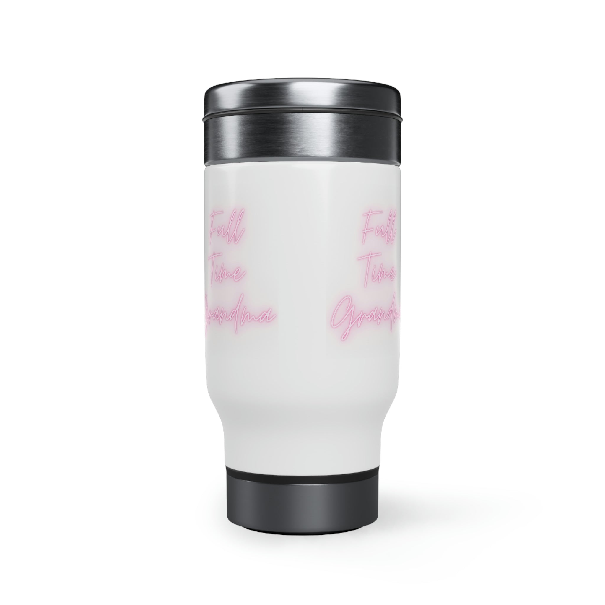 Full Time Grandma Stainless Steel Travel Mug with Handle, 14oz