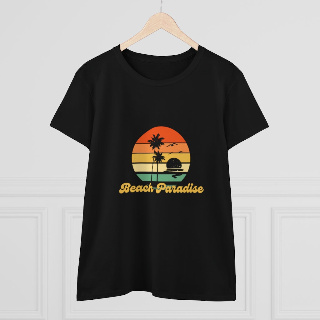 Beach Paradise Women's Midweight Cotton Tee