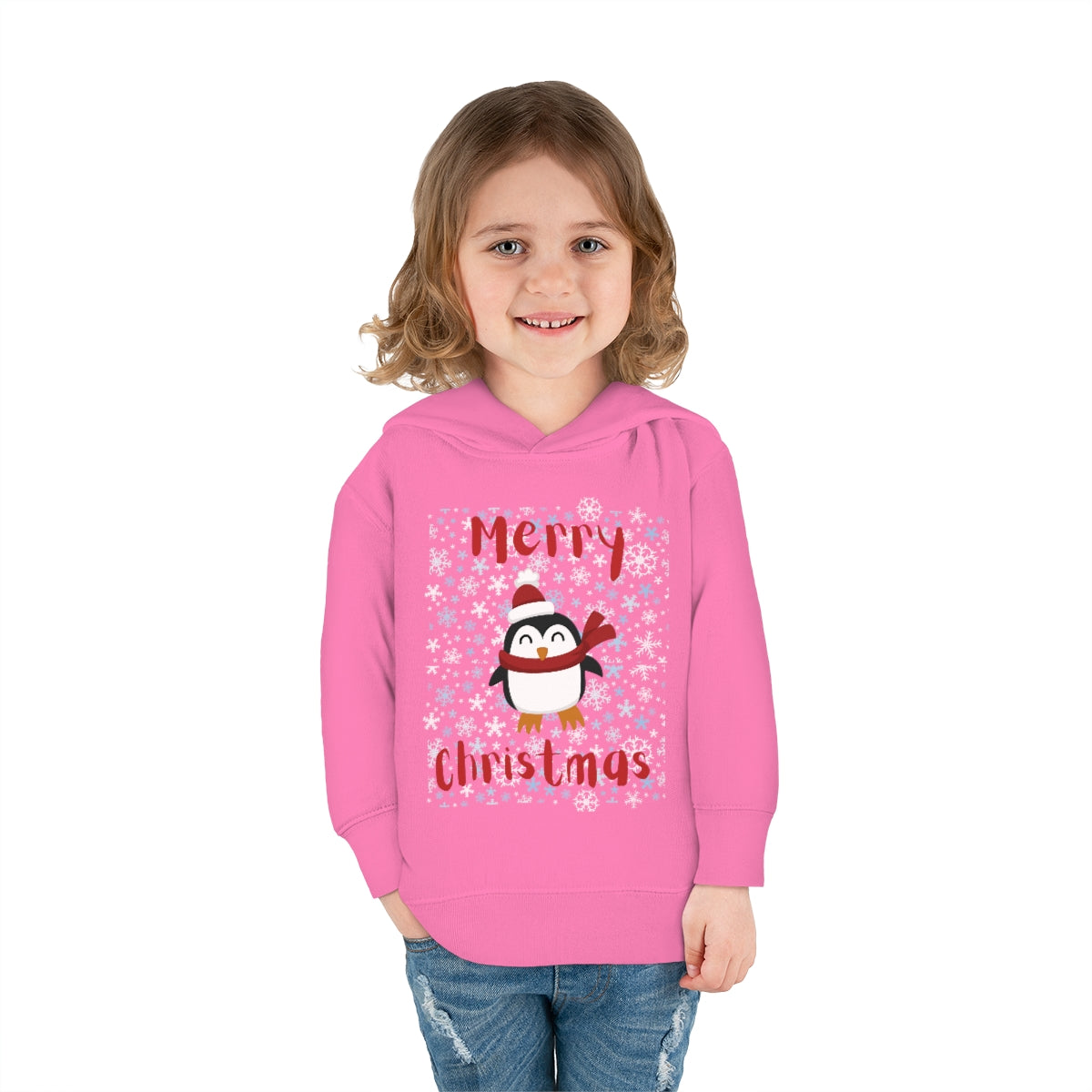 Cute Penguin Christmas Toddler Pullover Fleece Hoodie