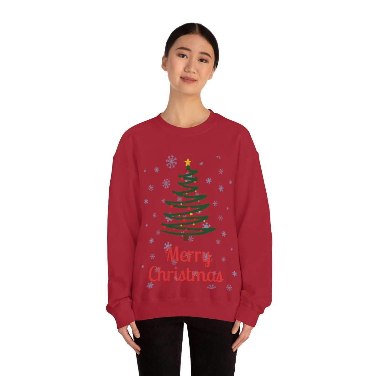 Merry Christmas Tree Unisex Heavy Blend™ Crewneck Sweatshirt