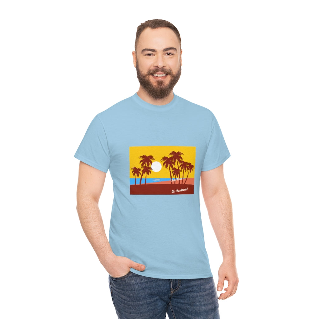 Sun Time At The Beach Unisex Heavy Cotton Tee