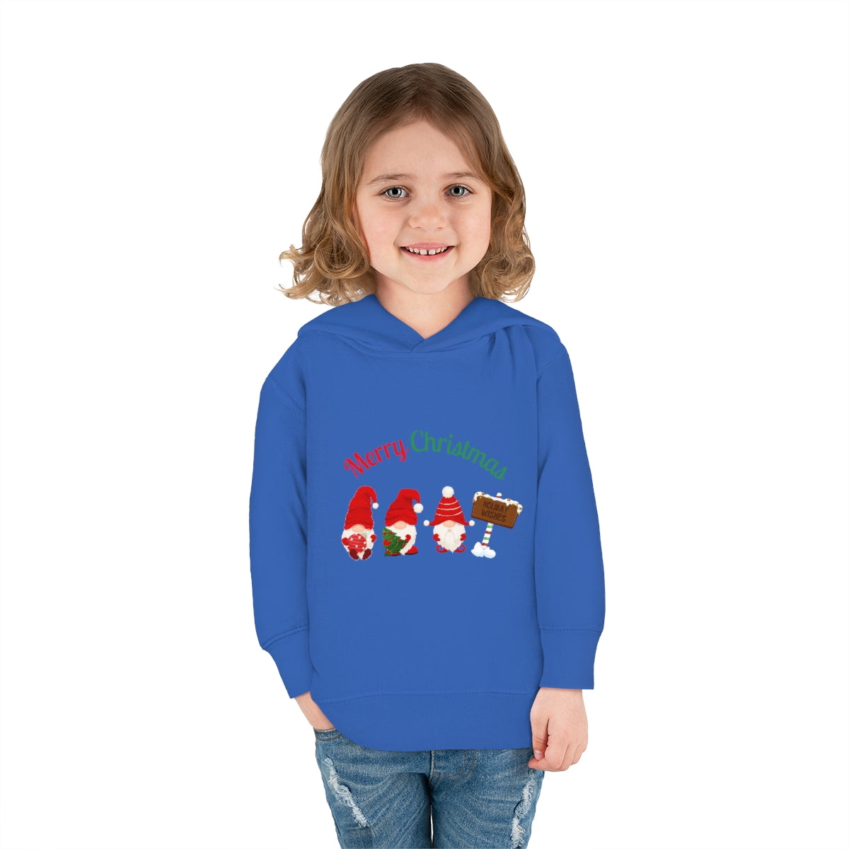 Cute Gnome Merry Christmas Toddler Pullover Fleece Hoodie