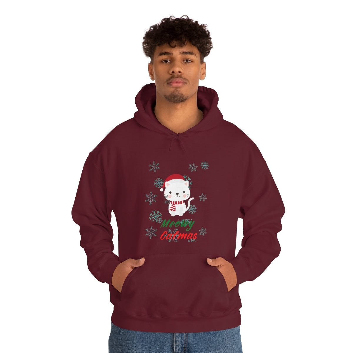 Meowy Catmas Unisex Heavy Blend™ Hooded Sweatshirt