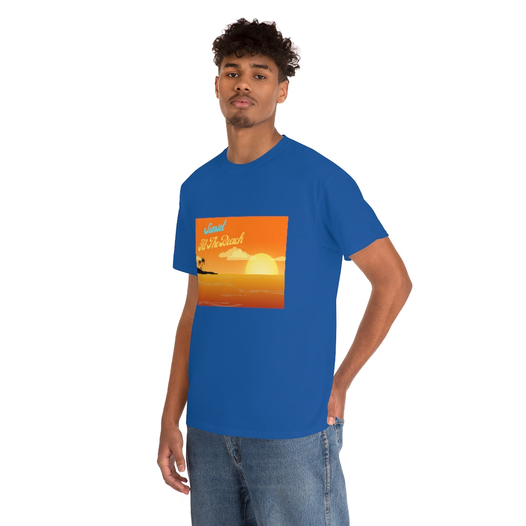 Sunset At The Beach Unisex Heavy Cotton Tee