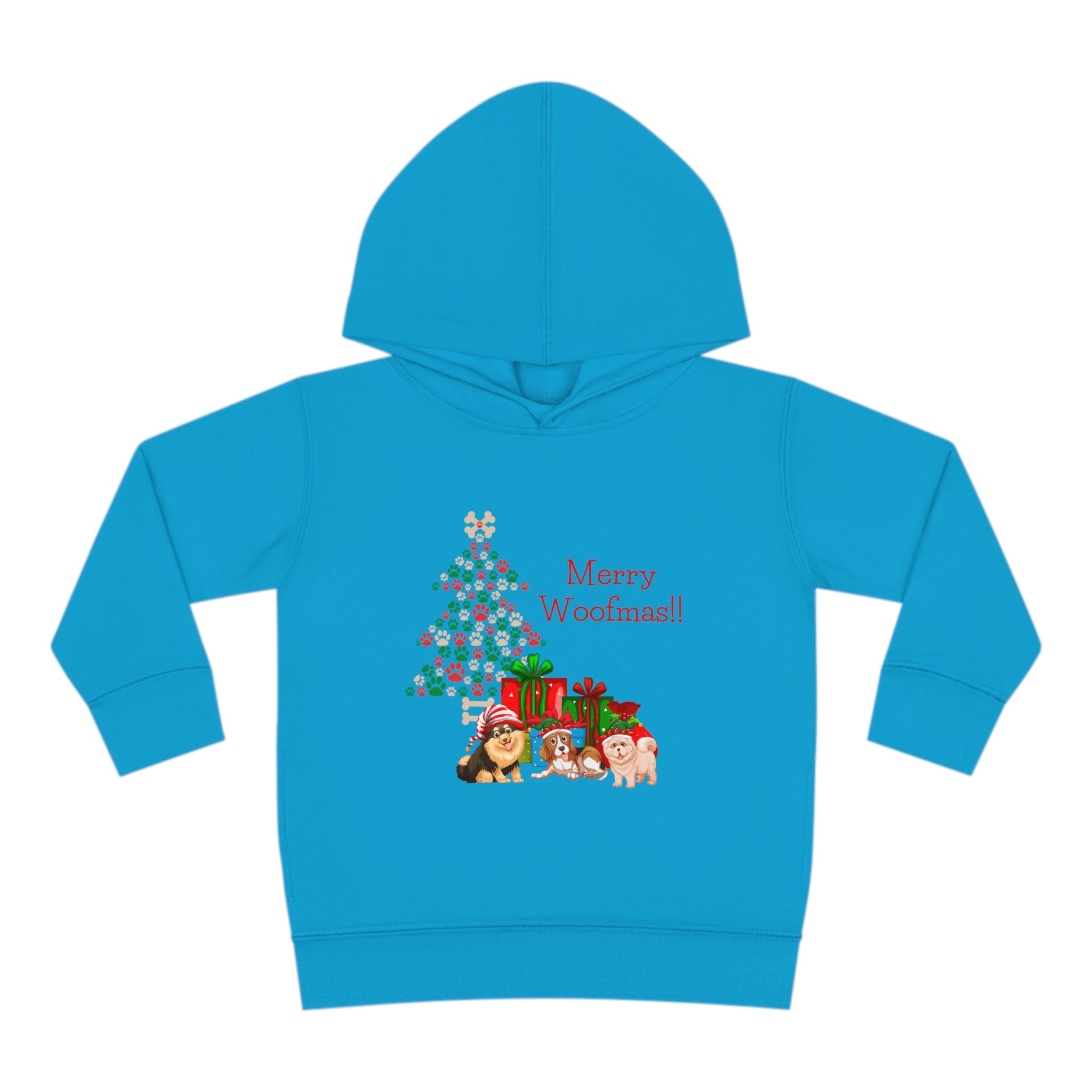 Merry Woolfmas Toddler Pullover Fleece Hoodie