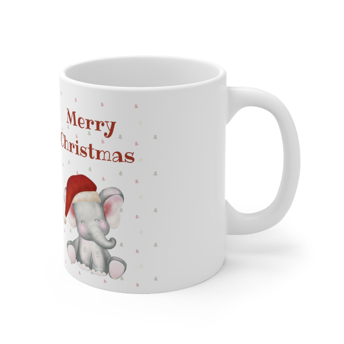 Cute Christmas Elephant Ceramic Mug 11oz