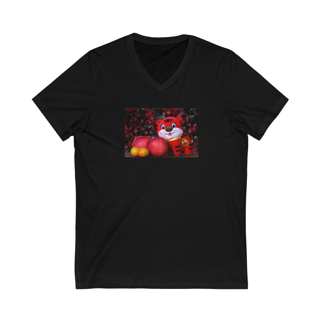 Tiger Unisex Jersey Short Sleeve V-Neck Tee