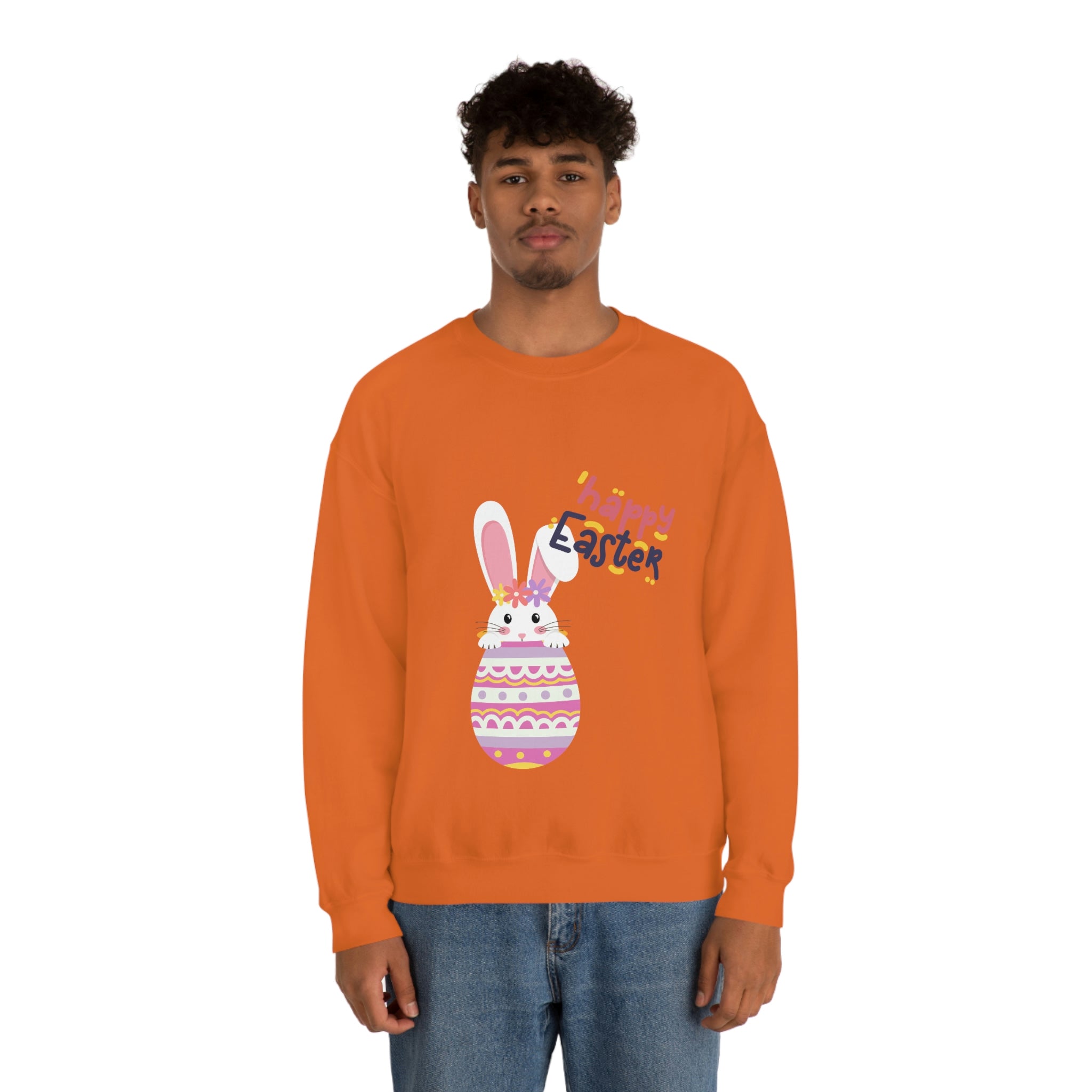 Happy Easter Day Bunny Unisex Heavy Blend™ Crewneck Sweatshirt