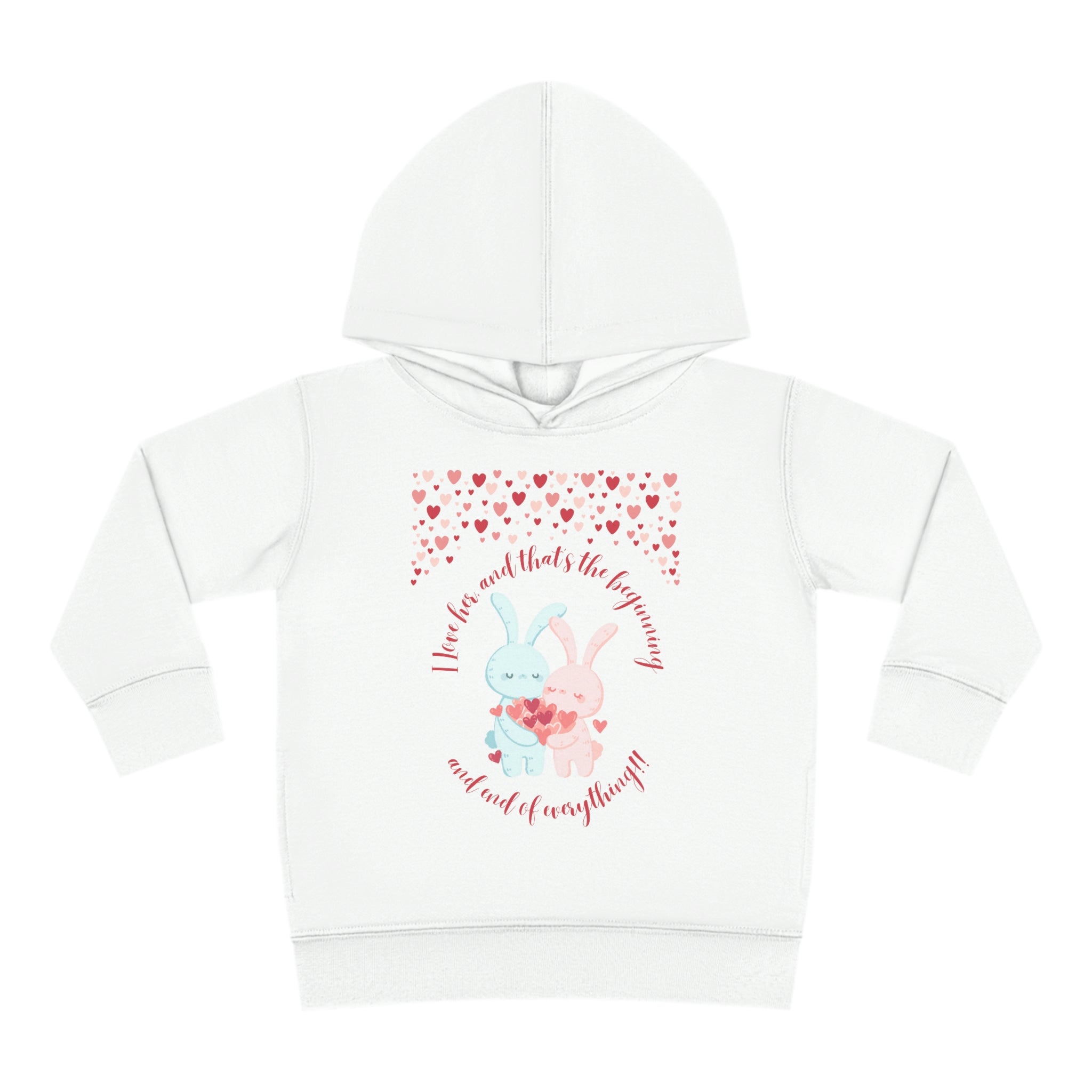 The I Love Her U & Me Toddler Pullover Fleece Hoodie