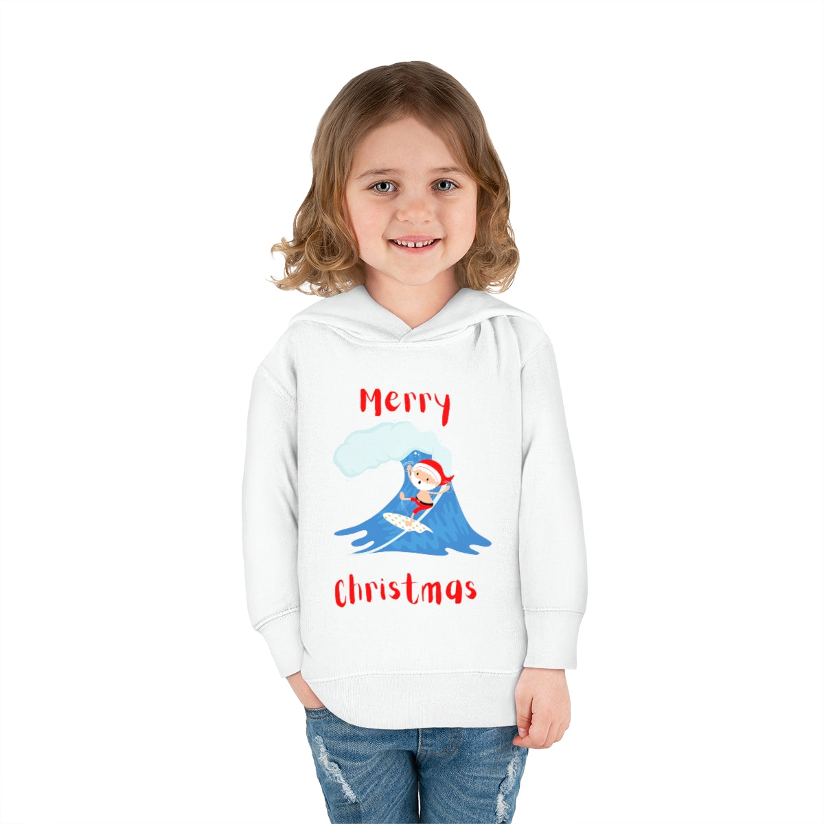 Surfing Santa Toddler Pullover Fleece Hoodie