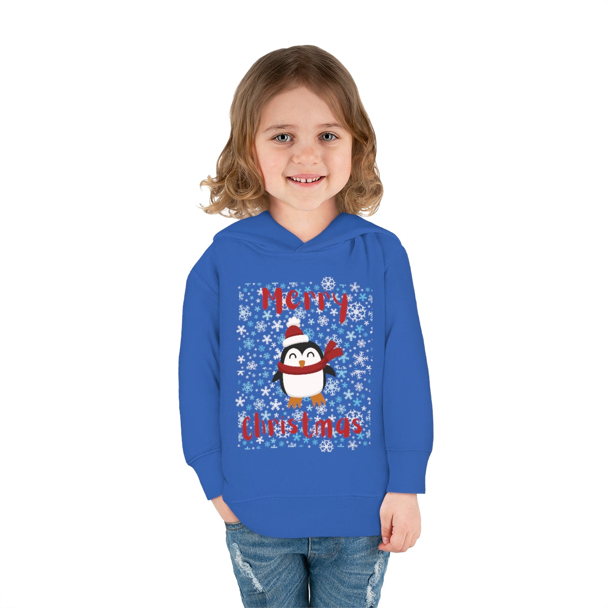 Cute Penguin Christmas Toddler Pullover Fleece Hoodie