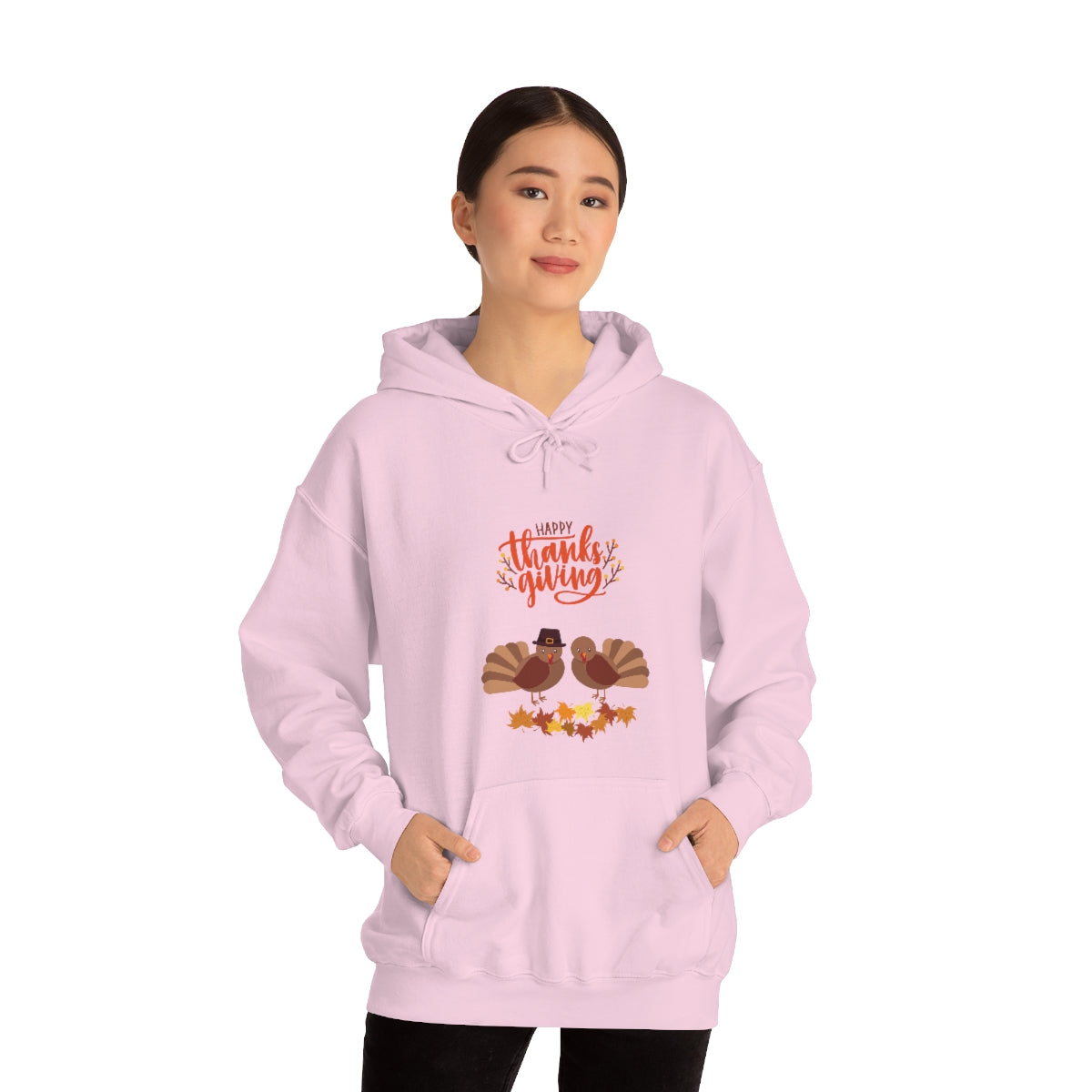 Cute Thanksgiving Turkey Pilgrims Unisex Heavy Blend™ Hooded Sweatshirt