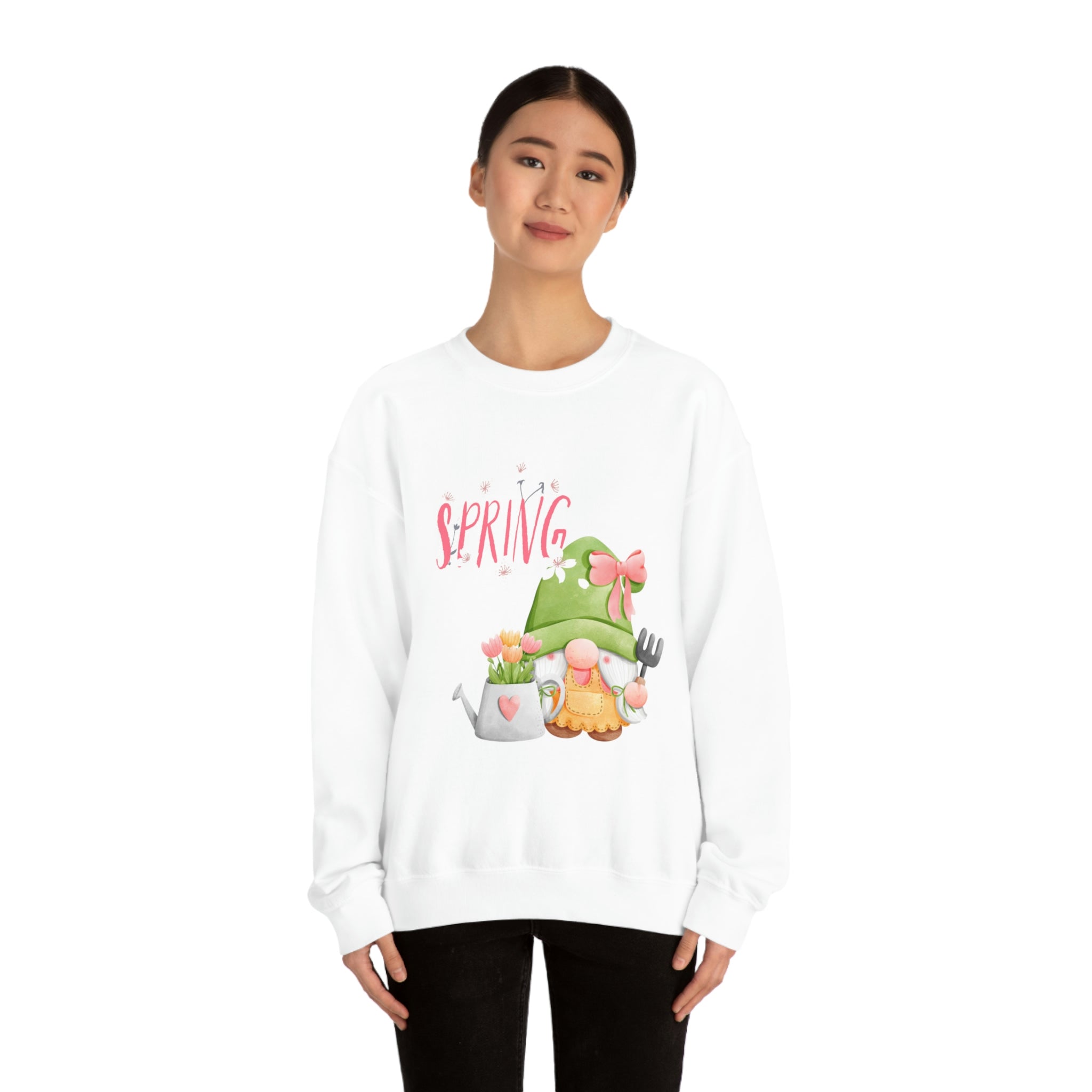 Gnome Happy Spring Unisex Heavy Blend™ Crewneck Sweatshirt