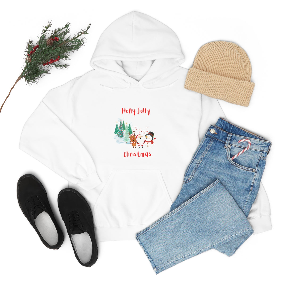 Holly Jolly Christmas Unisex Heavy Blend™ Hooded Sweatshirt