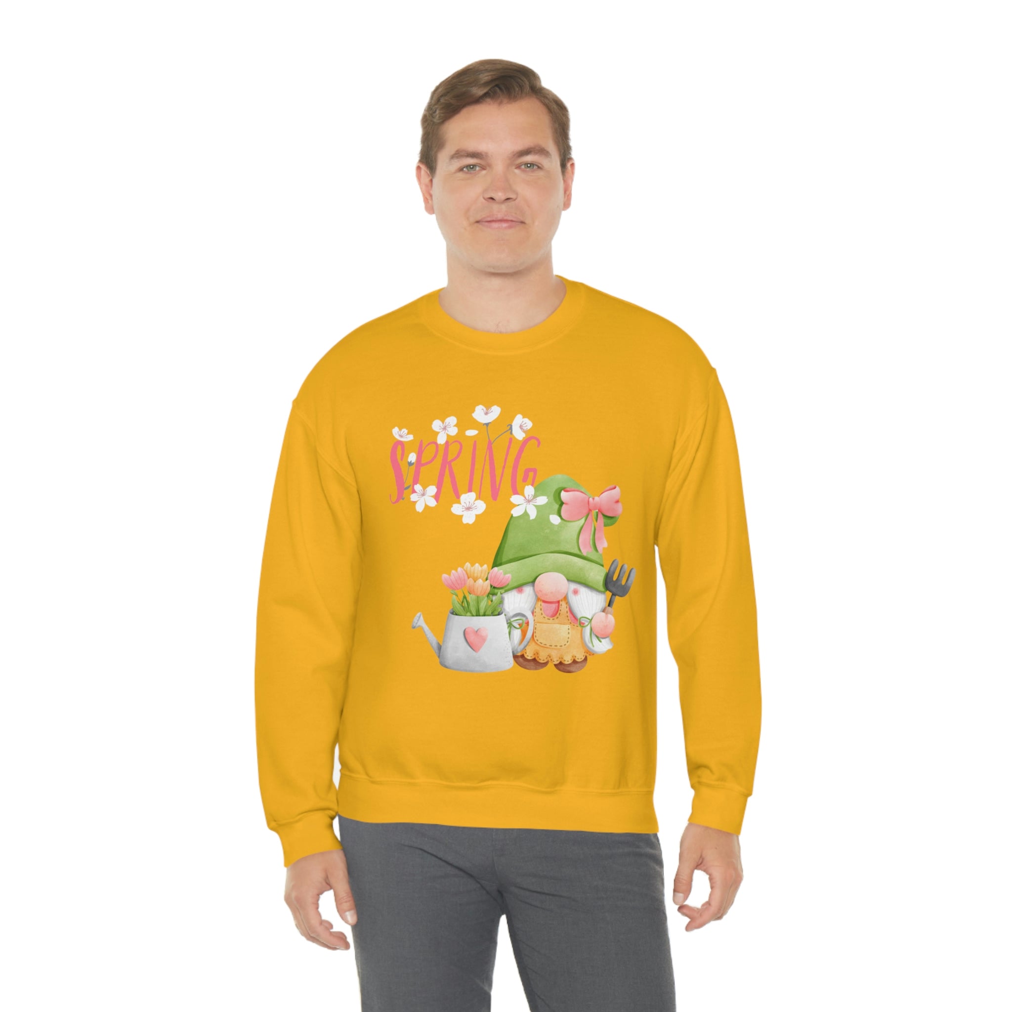 Gnome Happy Spring Unisex Heavy Blend™ Crewneck Sweatshirt