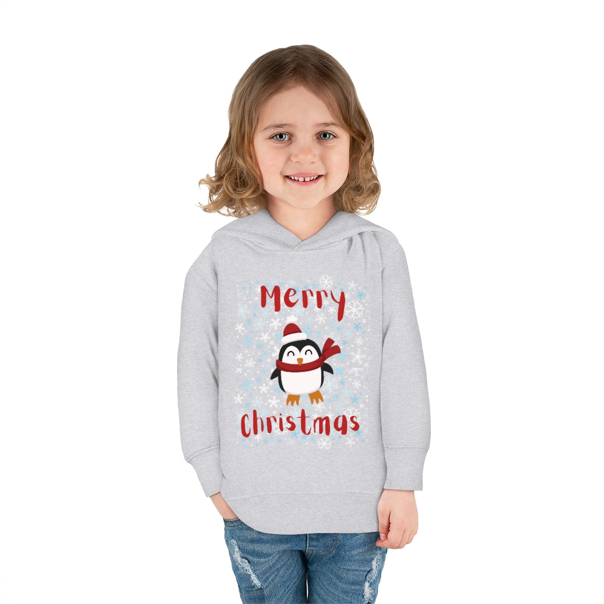 Cute Penguin Christmas Toddler Pullover Fleece Hoodie