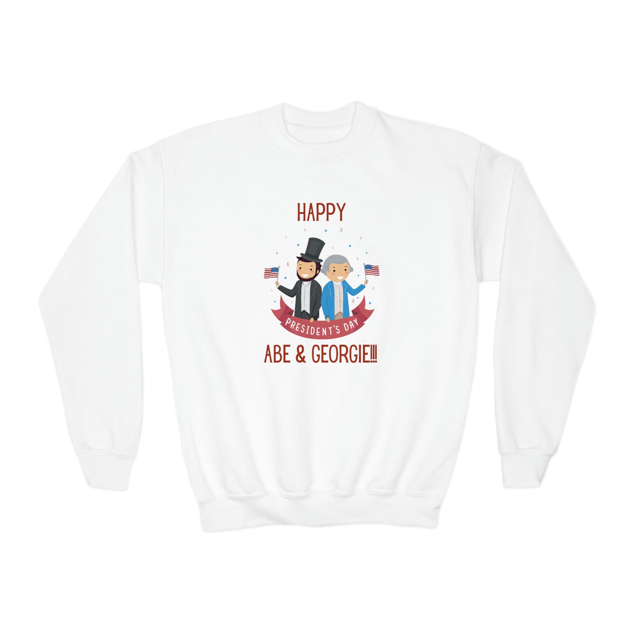 Happy President's Day Abe & Georgie!!! Youth Crewneck Sweatshirt