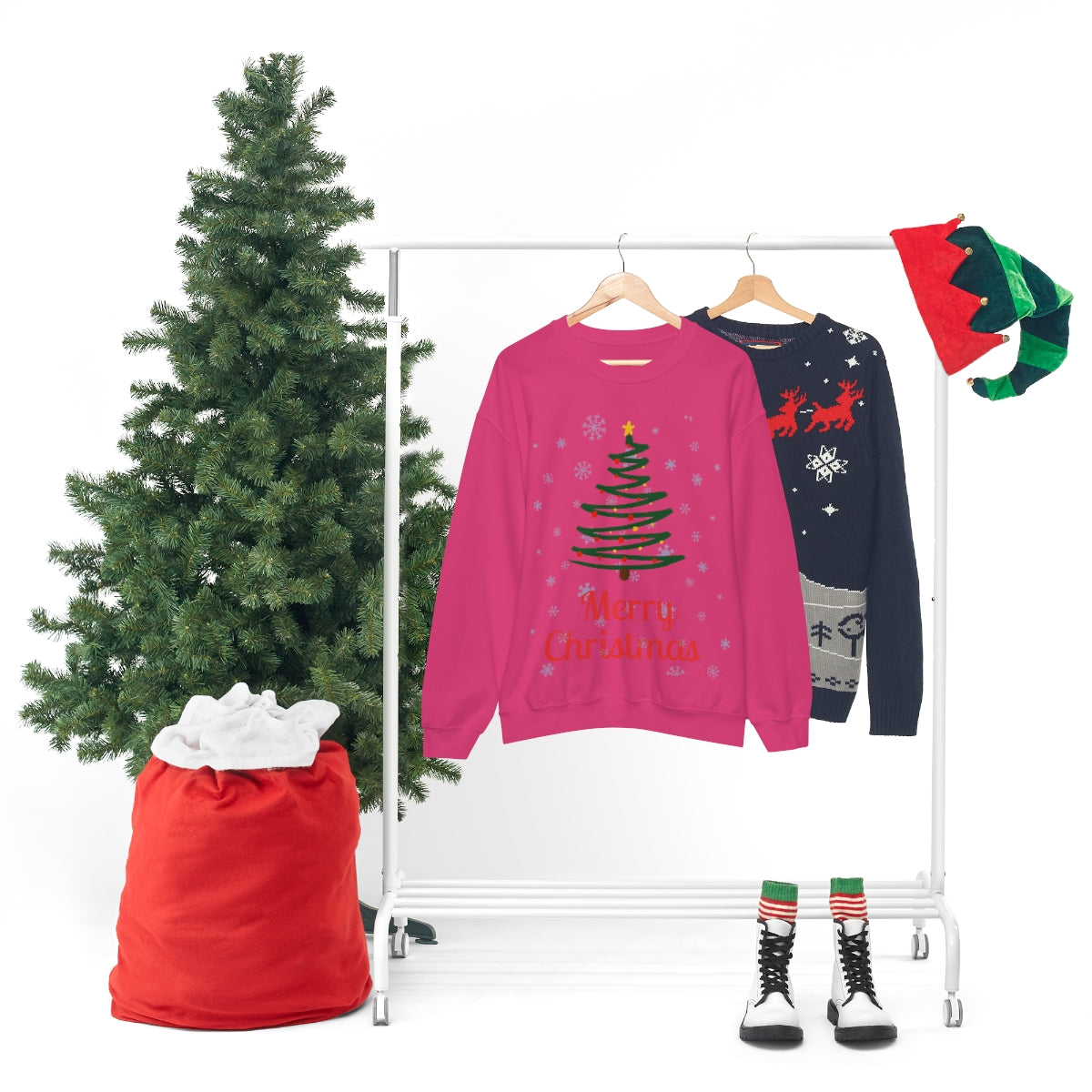Merry Christmas Tree Unisex Heavy Blend™ Crewneck Sweatshirt